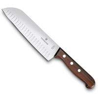 Нож VICTORINOX Santoku, лезвие 17 см рифленое, дерево