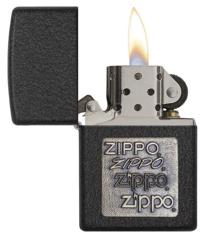 Зажигалка ZIPPO Logo с покрытием Black Crackle™ 362