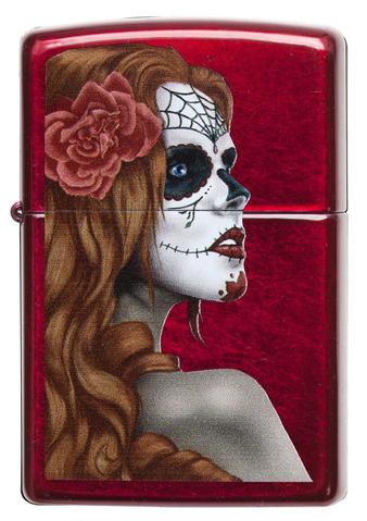 Зажигалка ZIPPO Day of Dead с покрытием Candy Apple Red™ 28830