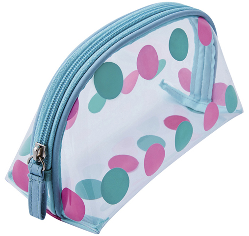 Косметичка Dewal Beauty серия "Горох" BG-12green/pink