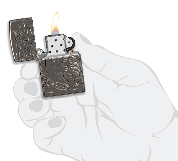 Зажигалка ZIPPO Armor® Wicca Design с покрытием Black Ice® 49689