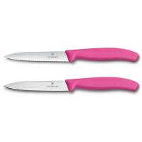 Набор Victorinox кухонный, 2 предмета, лезвие прямое и волнистое, розовый