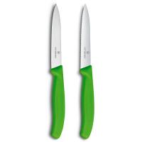 Набор Victorinox кухонный, 2 предмета, лезвие прямое и волнистое, зеленый