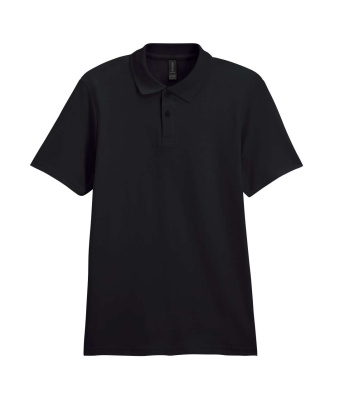 Футболка поло SOFTSTYLE ADULT DOUBLE PIQUE, ЧЕРНЫЙ S