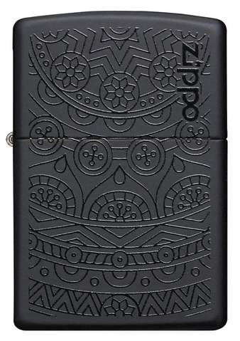 Зажигалка ZIPPO Tone on Tone Design с покрытием Black Matte 29989