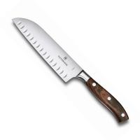 Нож VICTORINOX Santoku кованый, лезвие 17 см рифленое, дерево