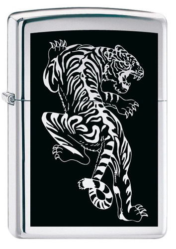 Зажигалка ZIPPO Tigre с покрытием Brushed Chrome 207 Tigre