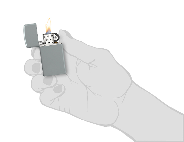 Зажигалка ZIPPO Slim® с покрытием Flat Grey 49527
