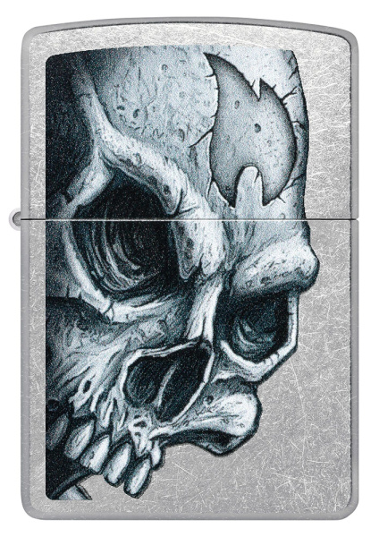 Зажигалка ZIPPO Skull and Flame с покрытием Street Chrome 46587