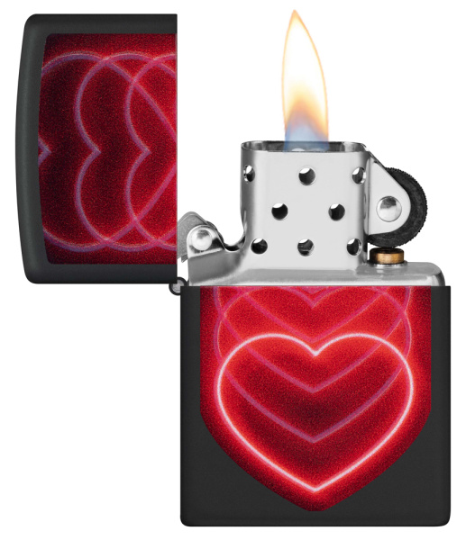 Зажигалка ZIPPO Hearts Design с покрытием Black Light 48593