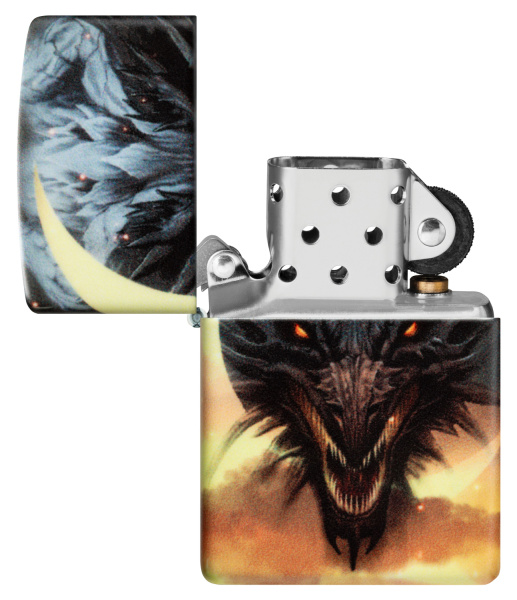 Зажигалка ZIPPO Dragon Design с покрытием Glow In The Dark Green 48934
