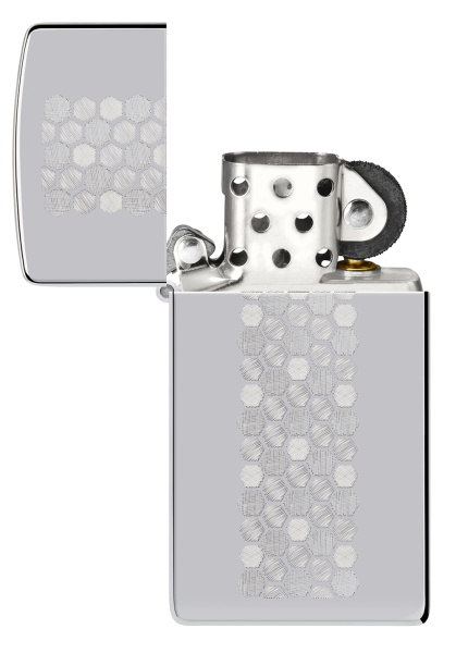 Зажигалка ZIPPO Slim® Honeycomb Design с покрытием High Polish Chrome 46270