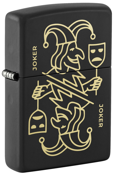 Зажигалка ZIPPO Masked Joker Design с покрытием Black Matte 46290