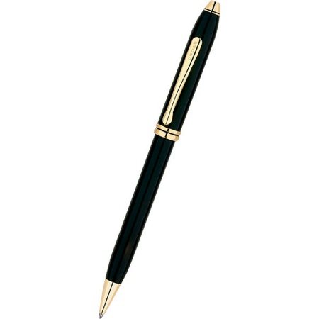 Ручка шариковая Cross TOWNSEND-BLACK LACQUER GOLD PLATED