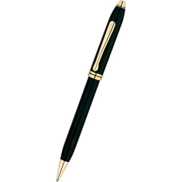 Ручка шариковая Cross TOWNSEND-BLACK LACQUER GOLD PLATED