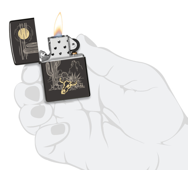 Зажигалка ZIPPO Western с покрытием High Polish Black 48968