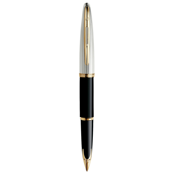 Ручка перьевая Waterman CARENE DE LUXE BLACK/SILVER F