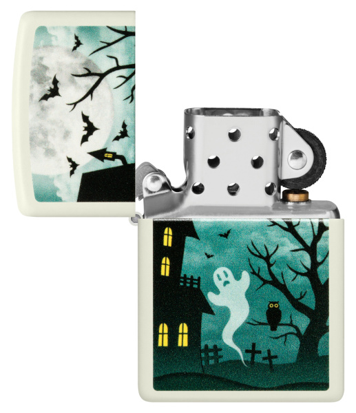 Зажигалка ZIPPO Spooky Design с покрытием Glow In The Dark Green 48727