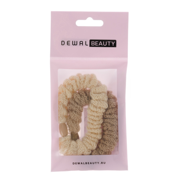 Резинки для волос Dewal Beauty вязаные: серые 3013BD