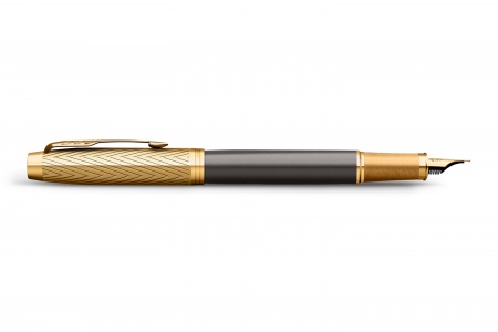 Ручка перьевая Parker IM Premium Pioneers F329, Arrow Grey GT (Перо F)