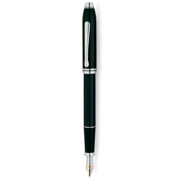 Ручка перьевая Cross TOWNSEND-BLACK LACQUER RHODIUM PLATED