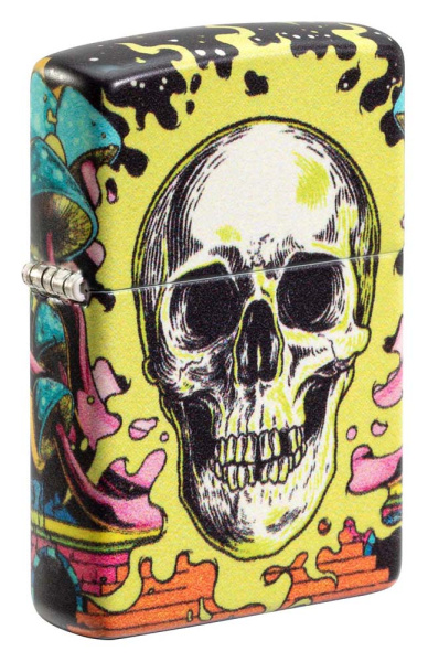 Зажигалка ZIPPO Skull Design с покрытием Glow In The Dark Green 48640