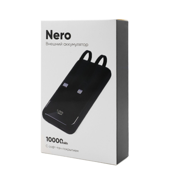 Внешний аккумулятор Nero с быстрой зарядкой (до 22,5W), 10000 mAh, чёрный