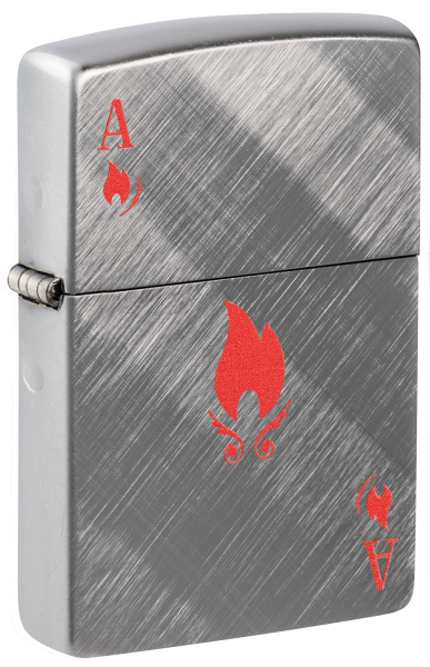 Зажигалка ZIPPO Ace Design с покрытием Brushed Chrome 48451