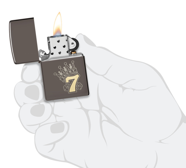 Зажигалка ZIPPO Lucky 7 Design с покрытием Black Ice® 48913