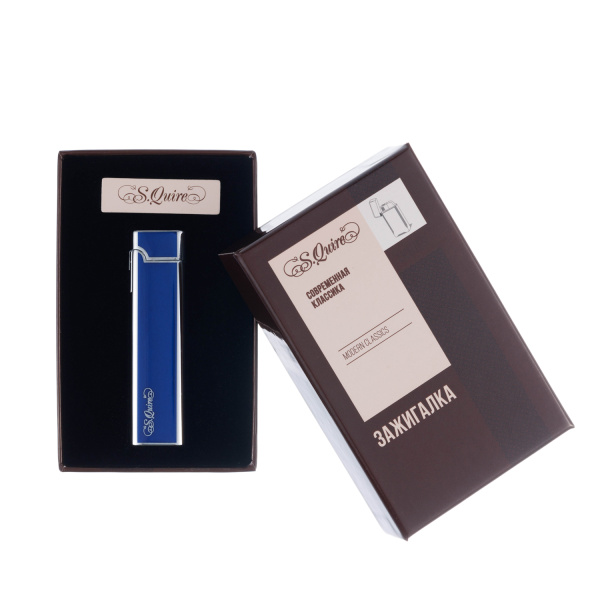 Зажигалка S.Quire газовая кремниевая FL086-Blue