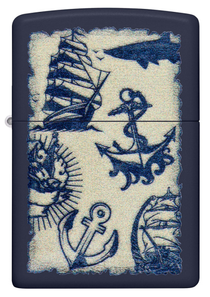 Зажигалка ZIPPO Nautical Design с покрытием Navy Matte 49774