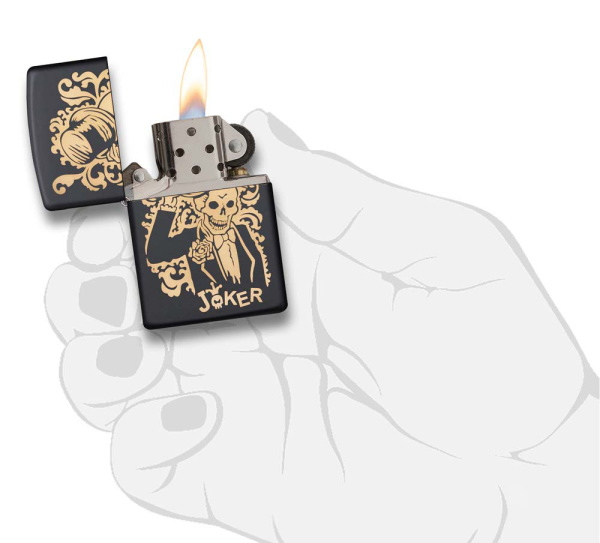 Зажигалка ZIPPO Skull Design с покрытием Black Matte 29632