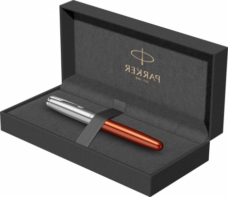 Ручка-роллер Parker "Sonnet Sand Blasted Metal&Orange Lacquer"