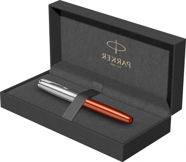 Ручка-роллер Parker "Sonnet Sand Blasted Metal&Orange Lacquer"
