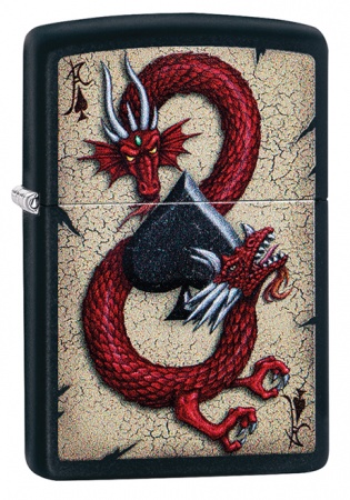 Зажигалка ZIPPO Dragon Ace с покрытием Black Matte 29840
