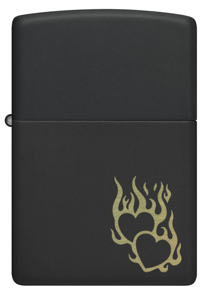 Зажигалка ZIPPO Fire Heart с покрытием Black Matte 46004
