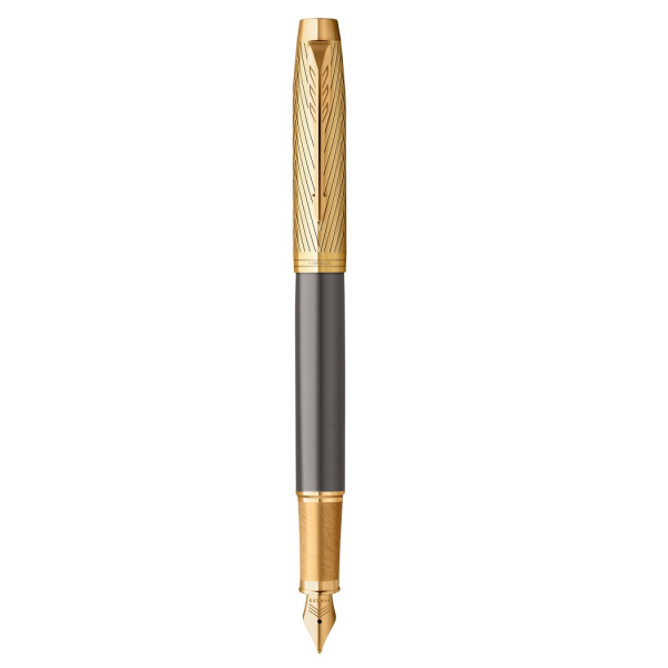 Ручка перьевая Parker IM Premium Pioneers F329, Arrow Grey GT (Перо F)