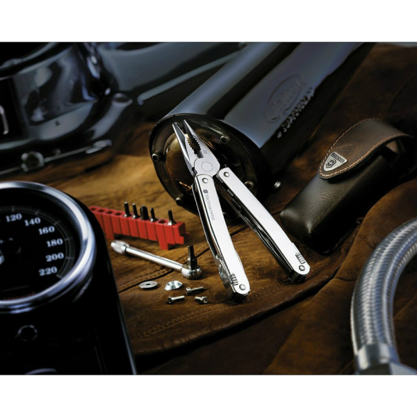 Мультитул VICTORINOX SwissTool Spirit XC Plus Ratchet в кожаном чехле