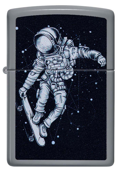 Зажигалка ZIPPO Skateboarding Astronaut с покрытием Flat Grey 48644