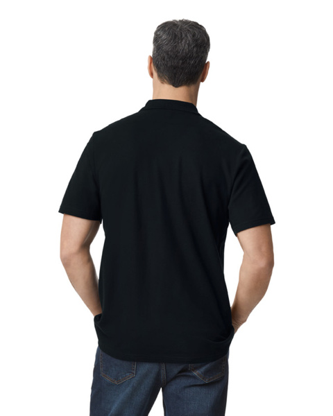 Футболка поло SOFTSTYLE ADULT DOUBLE PIQUE, ЧЕРНЫЙ S
