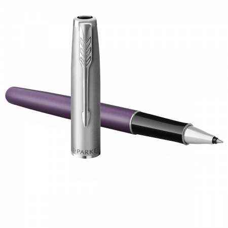 Ручка-роллер Parker "Sonnet Sand Blasted Metal&Violet Lacquer"