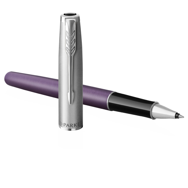 Ручка-роллер Parker "Sonnet Sand Blasted Metal&Violet Lacquer"