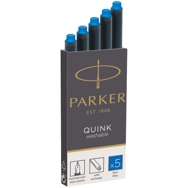 Картриджи чернильные Parker "Cartridge Quink" смываемые синие