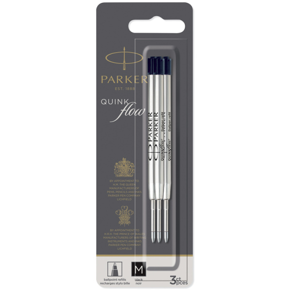 Стержень шариковый объемный Parker "QuinkFlow Ball Point" черный