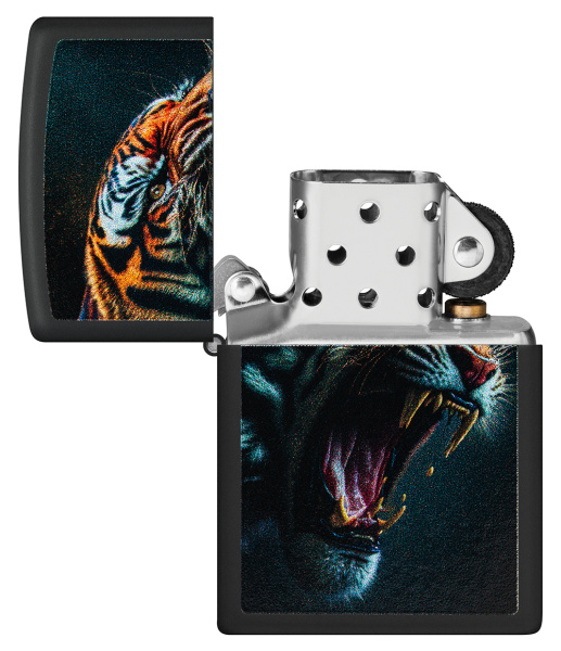 Зажигалка ZIPPO Tiger Roar Design с покрытием Black Matte 46241