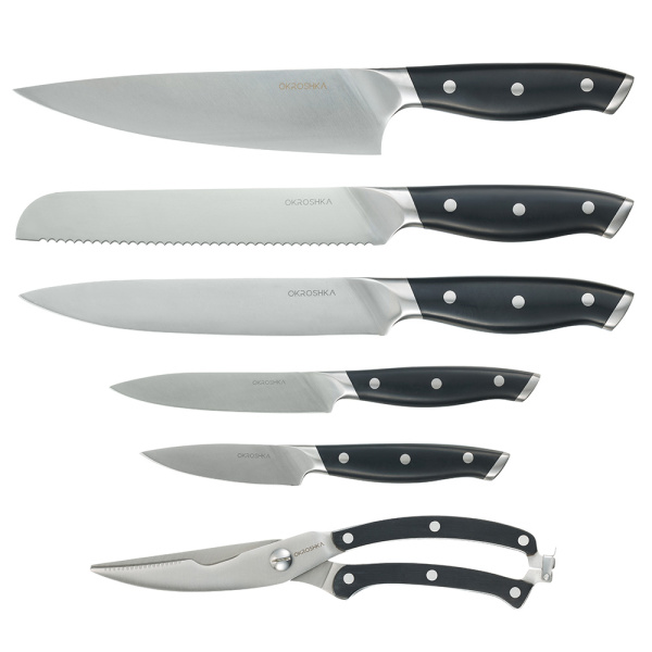 Набор кухонных ножей OKROSHKA ТАРТАР в подставке OK913SP-SET