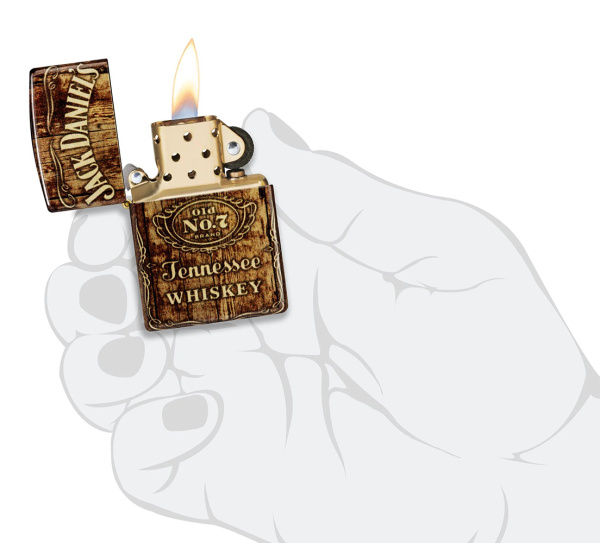 Зажигалка ZIPPO Jack Daniel's с покрытием 540 Tumbled Brass 46278
