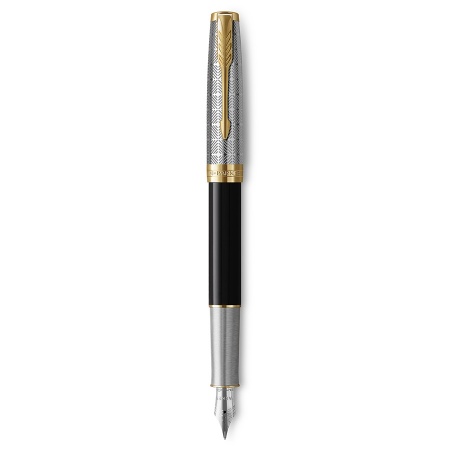 Перьевая ручка Parker Sonnet Premium F537 - Metal Black GT
