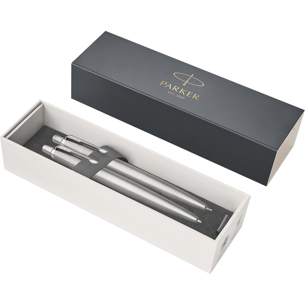 Подарочный набор Parker: Ручка шариковая + карандаш Parker Jotter Core - Stainless Steel GT