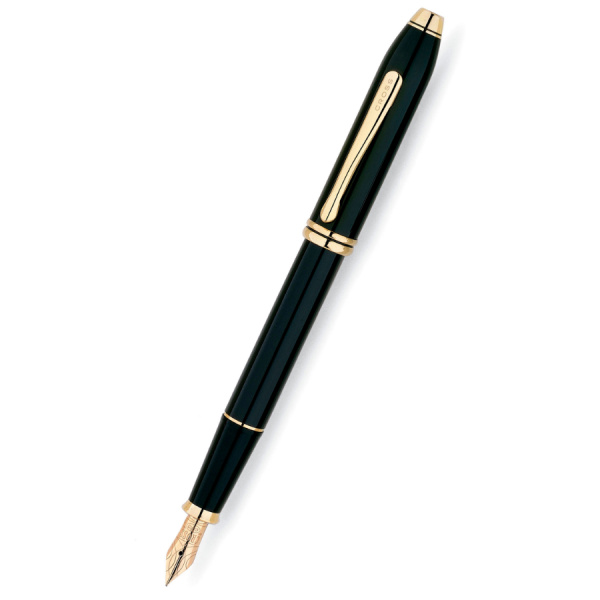 Ручка перьевая Cross TOWNSEND-BLACK LACQUER GOLD PLATED